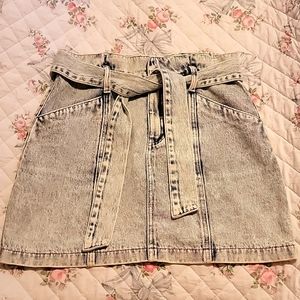 Washed Denim Mini Skirt